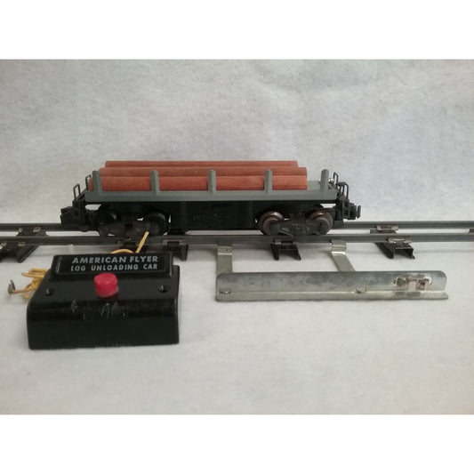 S Gauge American Flyer Log Unloading Car #914