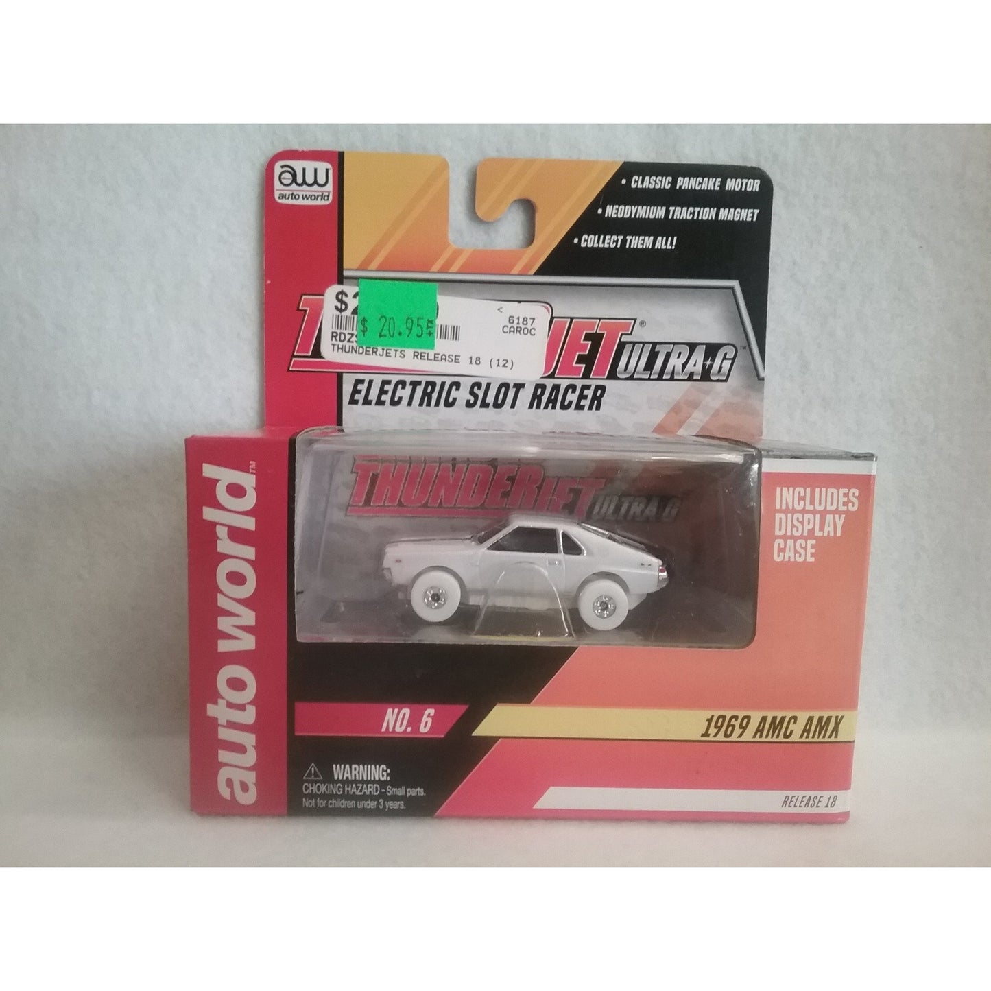 HO Scale Auto World 1969 AMC AMX (White)