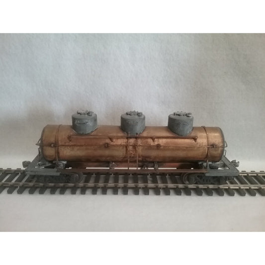 O Scale Max-Gray 2 Rail Undecorated 3 Dome Tank Car