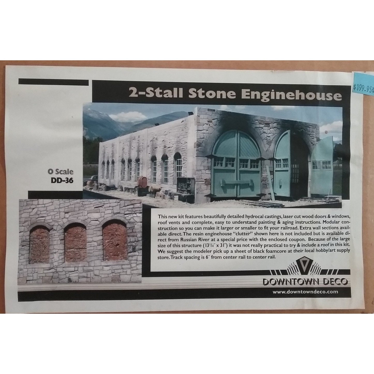 O Scale Downtown Deco #DD-36 Two Stall Stone Enginehouse