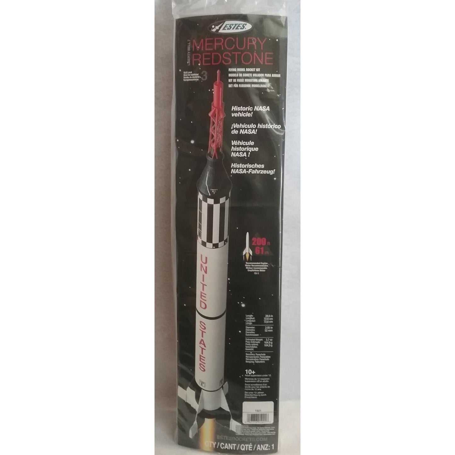 Estes Flying Model Rocket Kit US Liberty Bell 7 Mercury Redstone