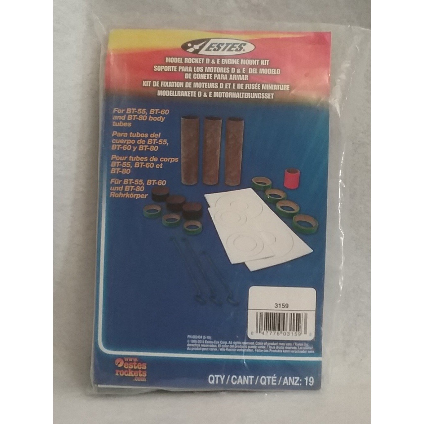 Estes Model Rocket D And E Engine Mount Kit