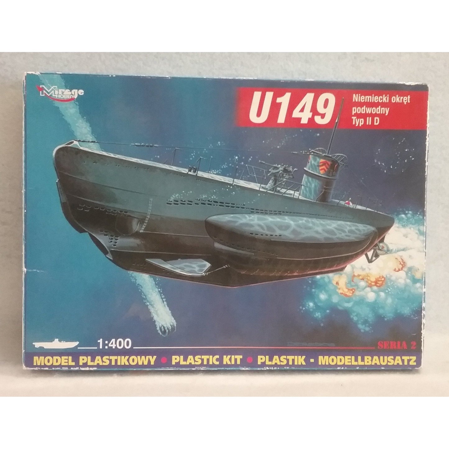 1/400 Scale Mirage Hobby No.40026 U149 Niemiecki okret podwodny Typ II D