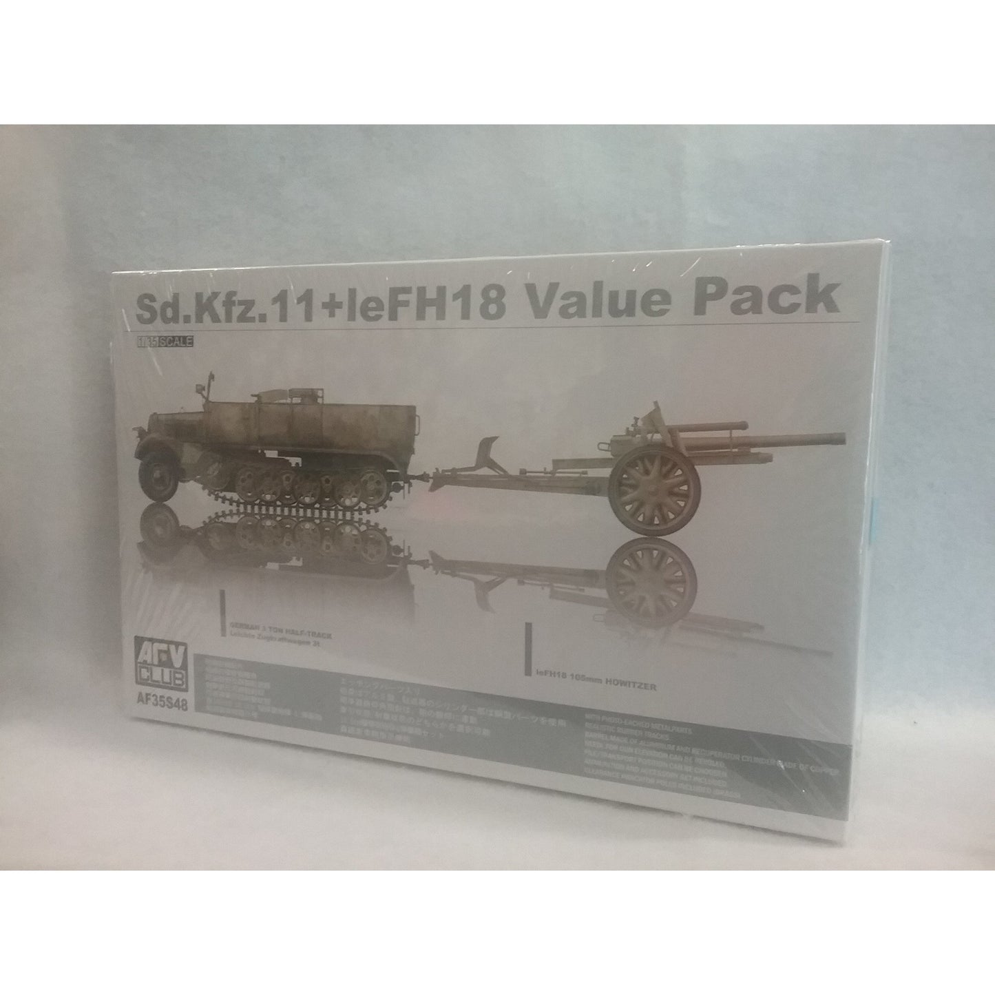 1/35 Scale AFV Club No.AF35S48 Sd.Kfz.11+leFH18 Value Pack German 3ton Half-Tru