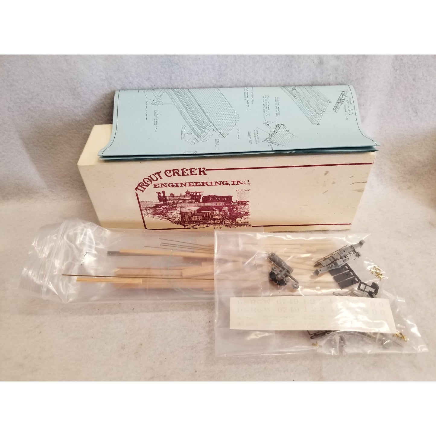On3 Scale Timber Creek Models No.955 D & RGW Idler Flat Car Wood Kit