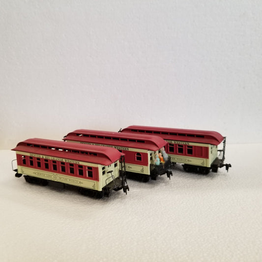 HO Scale Bachmann Denver & Rio Grande Western 3 Car Passenger Set
