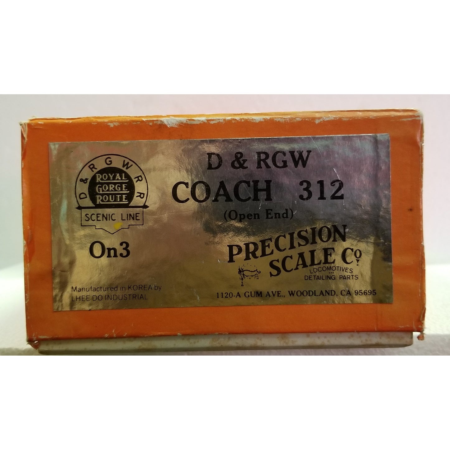On3 Precision Scale D&RGW Coach 312