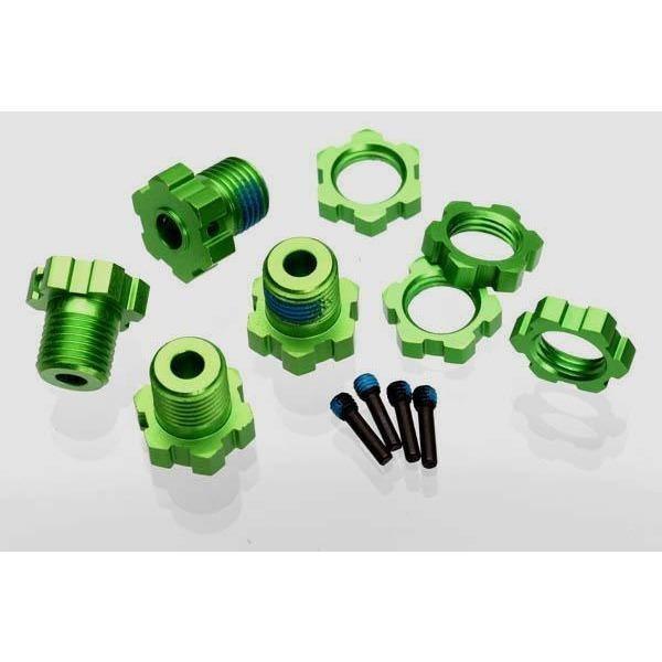 5353G Wheel Hubs, Splined, 17Mm (Green-Anodized) (4)/ Wheel Nuts, Splined, 17Mm (Blue-Anodized) (4)/ Screw Pins, 4X13Mm (With Threadlock) (4)