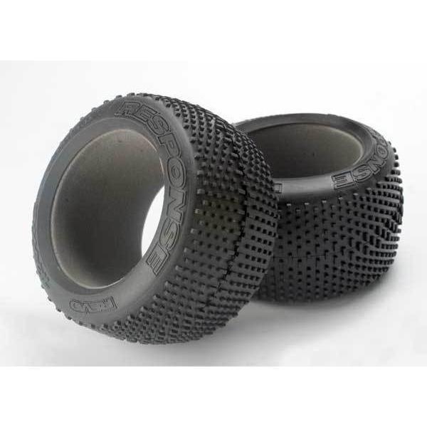 5471 Tires, Response Racing 3.8' (Soft-Compound, Narrow Profile, Short Knobby Design)/ Foam Inserts (2)