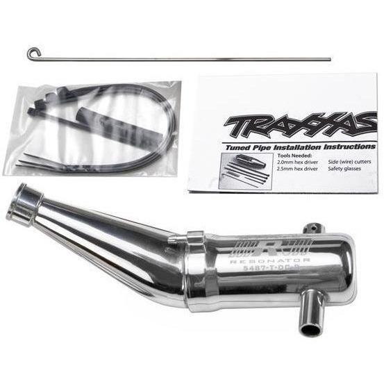 5487 Tuned Pipe, Resonator, R.O.A.R. Legal (Aluminum, Double-Chamber) (Fits Maxx Vehicles With Trx Racing Engines)