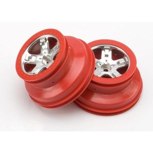 5874A Wheels Sct Satin Chrome Red Beadlock Style Dual Profile ' Outer ' Inner Wd Chrome,-Red-Beadlock-Style,-Dual-Profile-(2