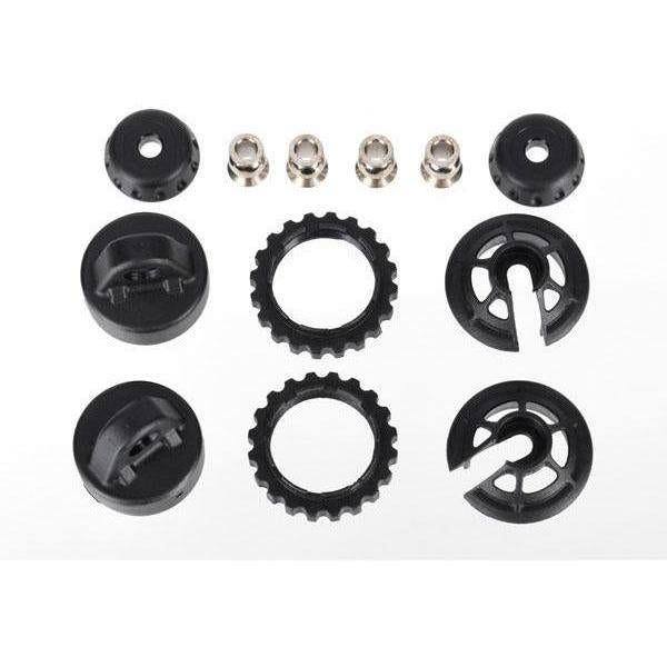 7468 Caps and spring retainers, GTR long/xx-long shock (upper cap (2)/ hollow balls (4)/ bottom cap (2)/ upper retainer (2)/ lower retainer (2)) - Swasey's Hardware & Hobbies