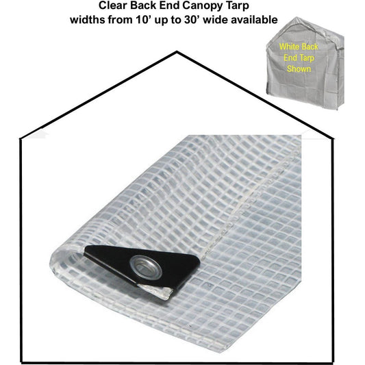 Back Wall Clear Tarp-No Zippers -Choose Your Size