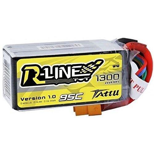 GA-130095C Tattu 4S 1300mAh LiPo Battery 75C 14.8V Pack with XT60 Plug for RC Boat Heli Airplane UAV Drone FPV Skylark Emax Nighthawk 250