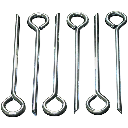 TENT STAKE 10" CHROME ROUND TOP-10pcs