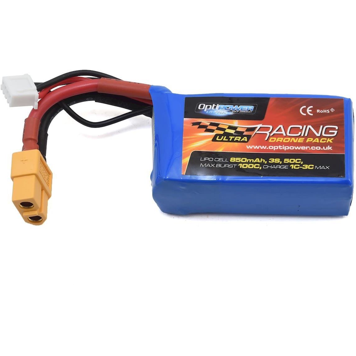Optipower 3S 50C LiPo Battery (11.1V/850mAh)
