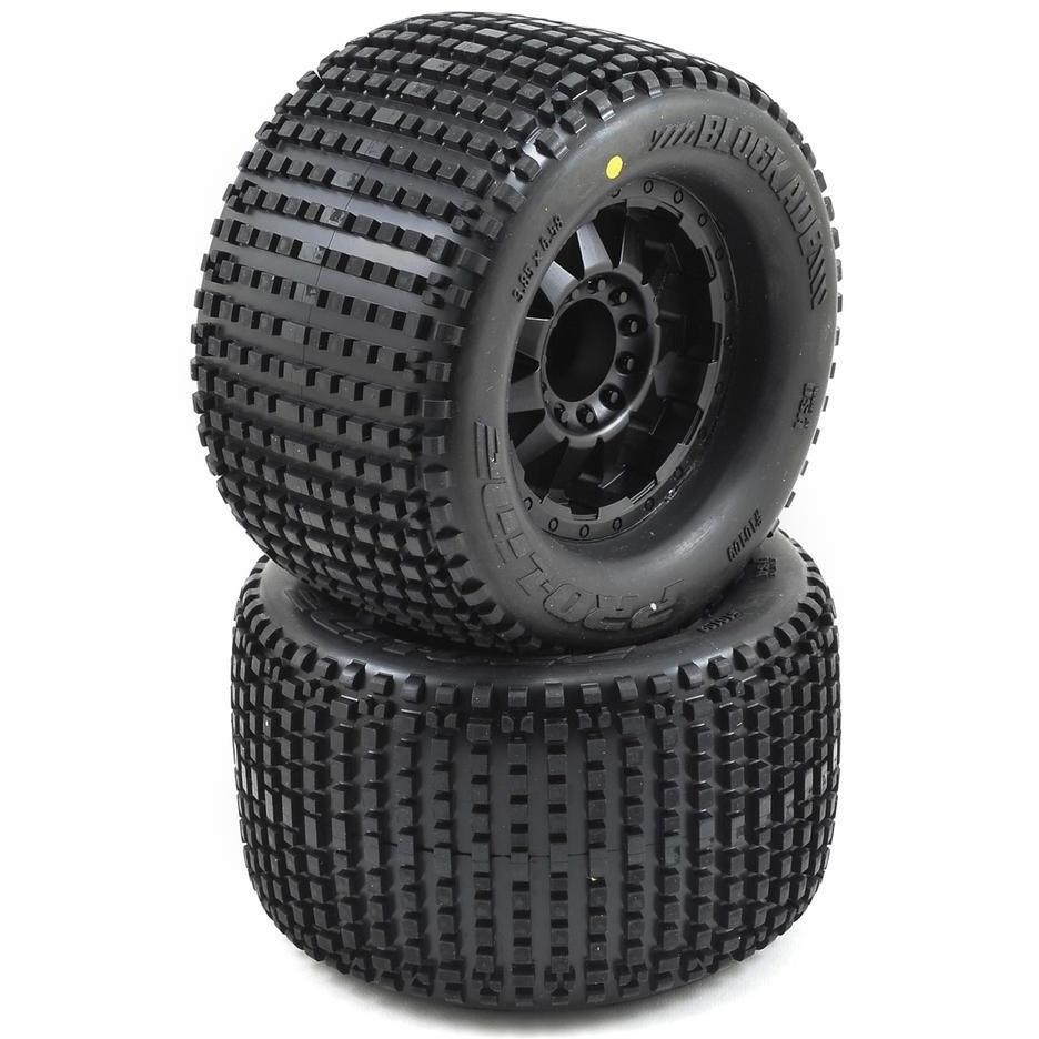 Pro-Line Blockade 3.8" Tire w/F-11 17mm 1/2" Offset MT Wheels (2) (Black) (M2)