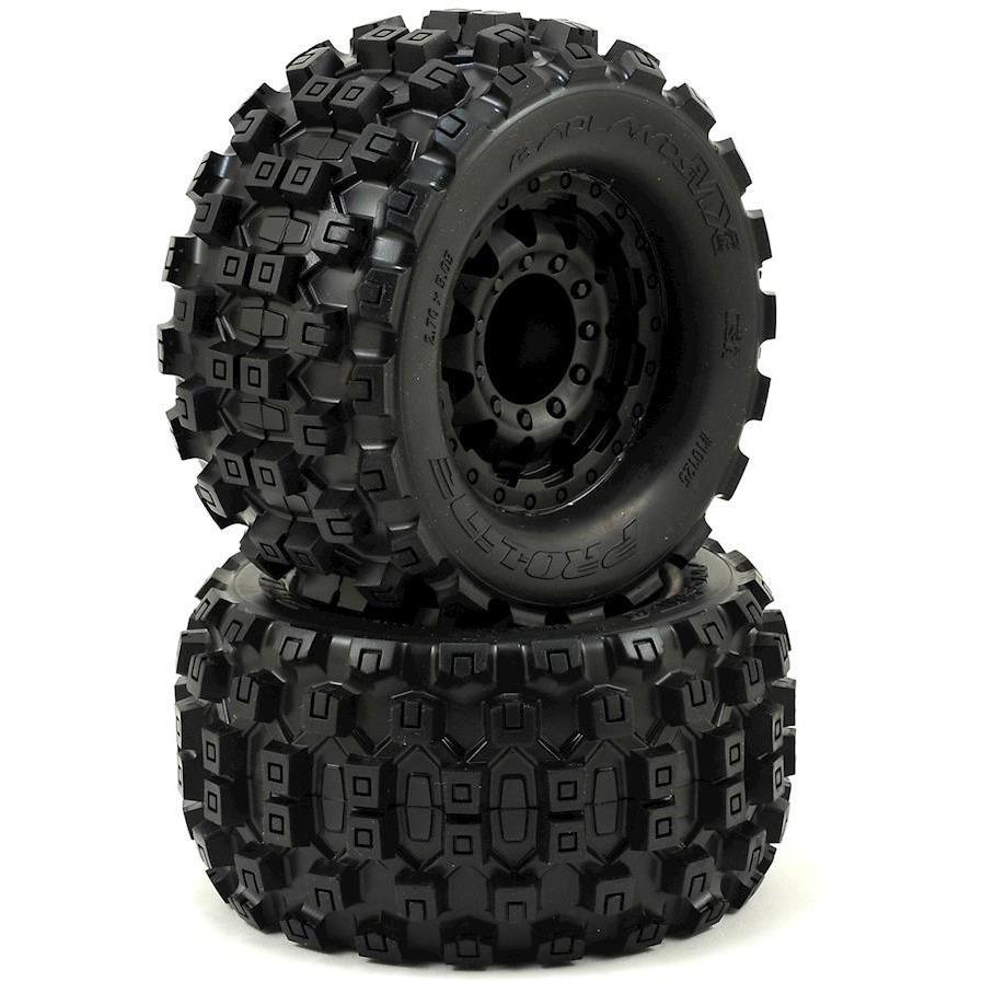 Pro-Line Badlands MX28 2.8" Tires w/F-11 Nitro Rear Wheels (2) (Black)