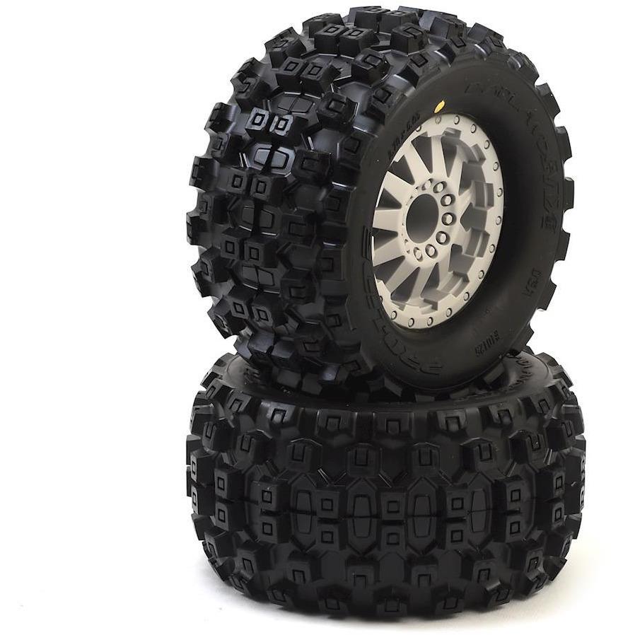 Pro-Line Badlands MX28 2.8" Tires w/F-11 Nitro Rear Wheels (2) (Grey) (M2)