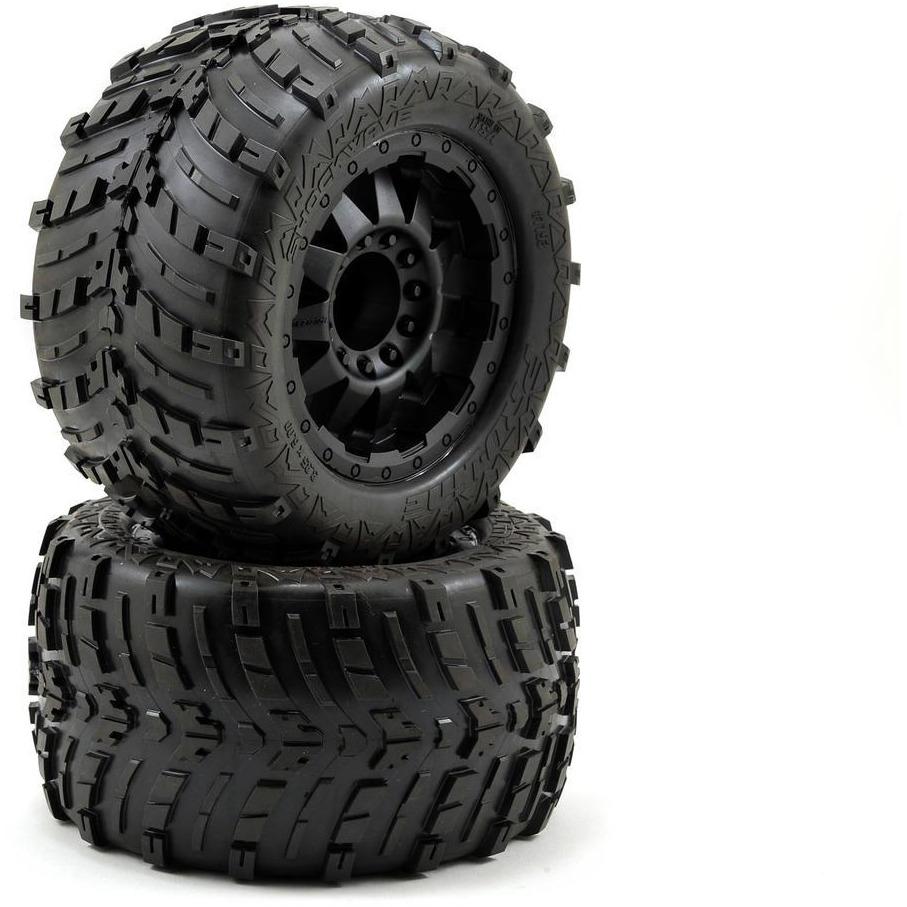 Pro-Line Shockwave 3.8" Tire w/F-11 17mm 1/2" Offset MT Wheel (2) (Black) (M2)