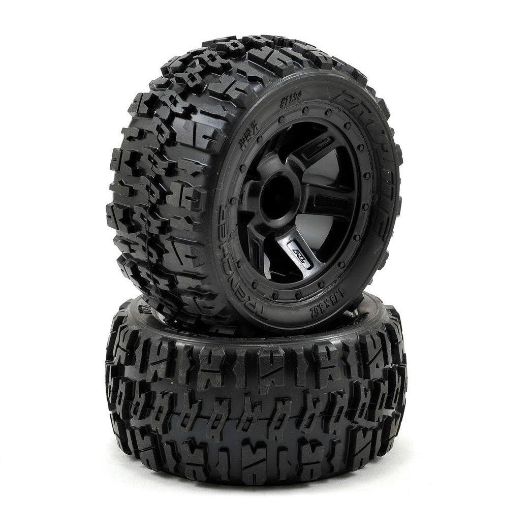Pro-Line Pre-Mounted Trencher Desperado Wheels (2) (1/16 E-Revo) (Black)