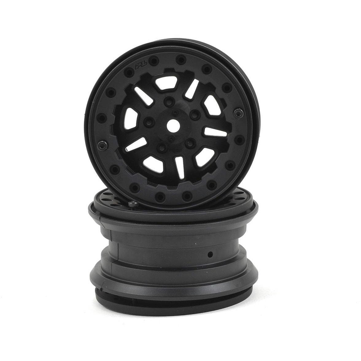 Pro-Line FaultLine 2.2 10 Spoke Bead-Loc Crawler Wheels (2) (Black/Black)