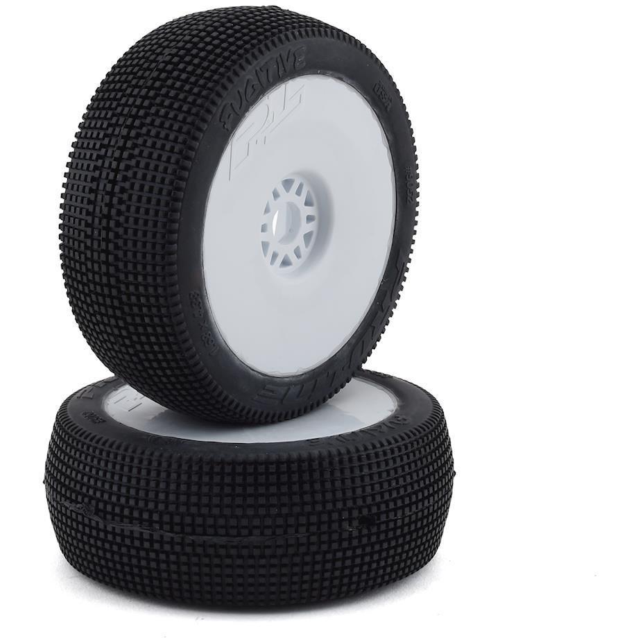 Pro-Line Fugitive Pre-Mounted 1/8 Buggy Tires (2) (White) (S3)