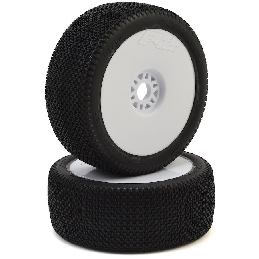 Pro-Line Slide Lock Pre-Mounted 1/8 Buggy Tires (White) (2) (S3)