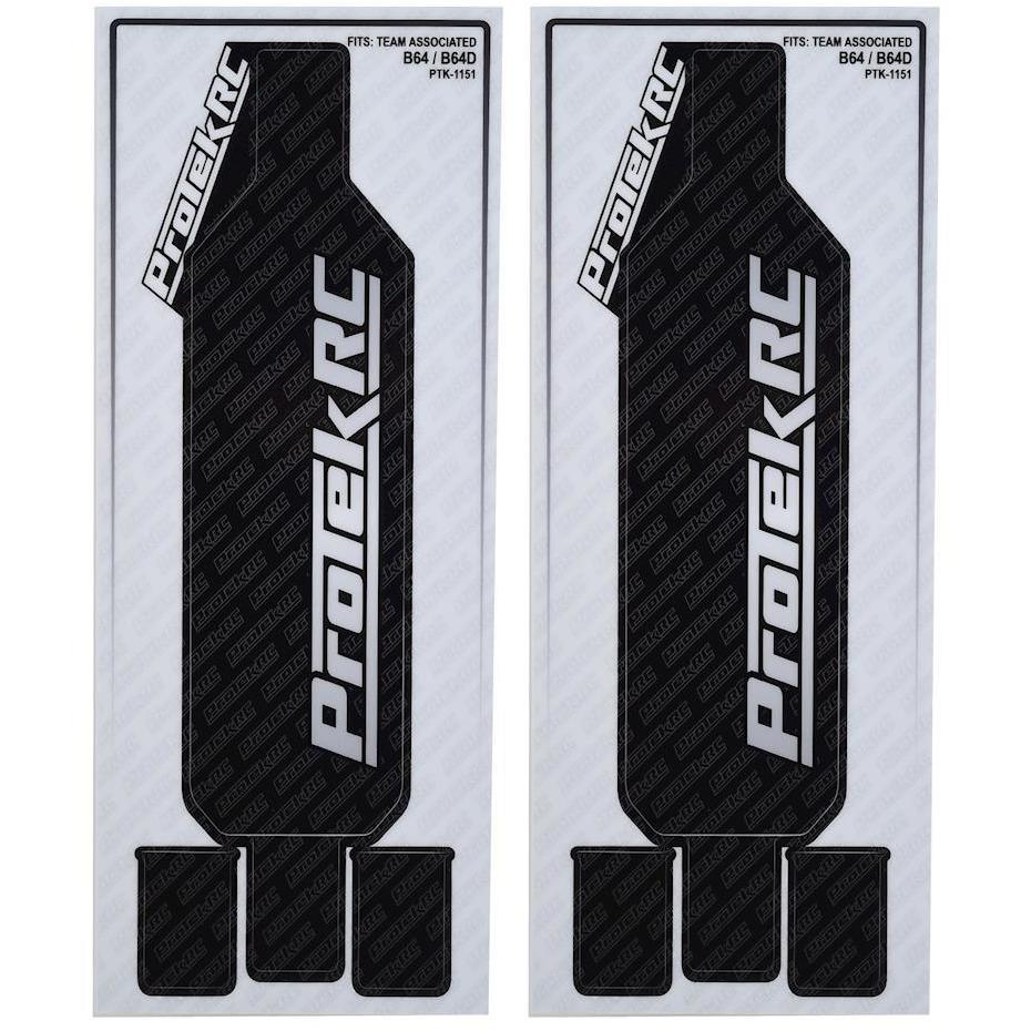 ProTek RC Associated B64 & B64D "Thick" Precut Chassis Protective Sheet (2)
