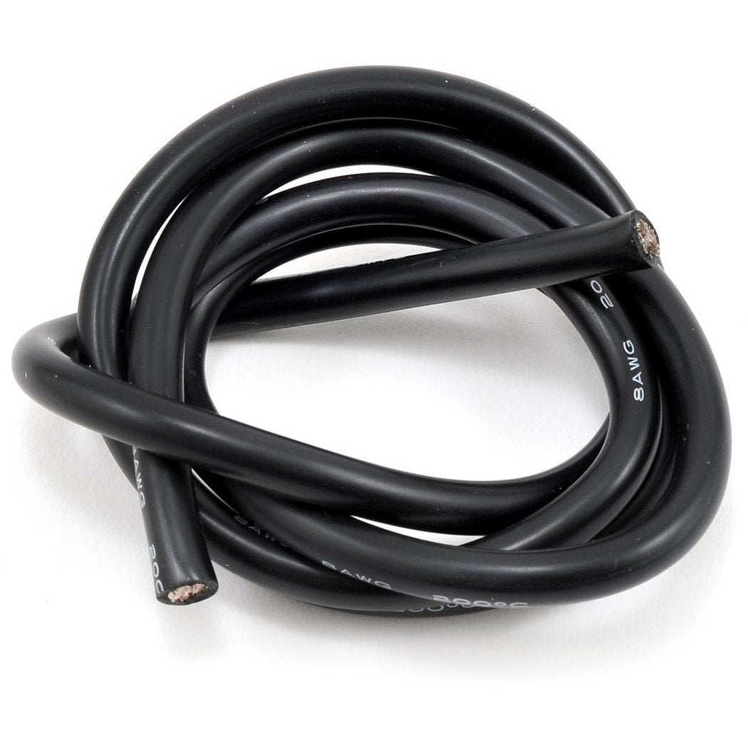 ProTek RC 8awg Black Silicone Hookup Wire (1 Meter)