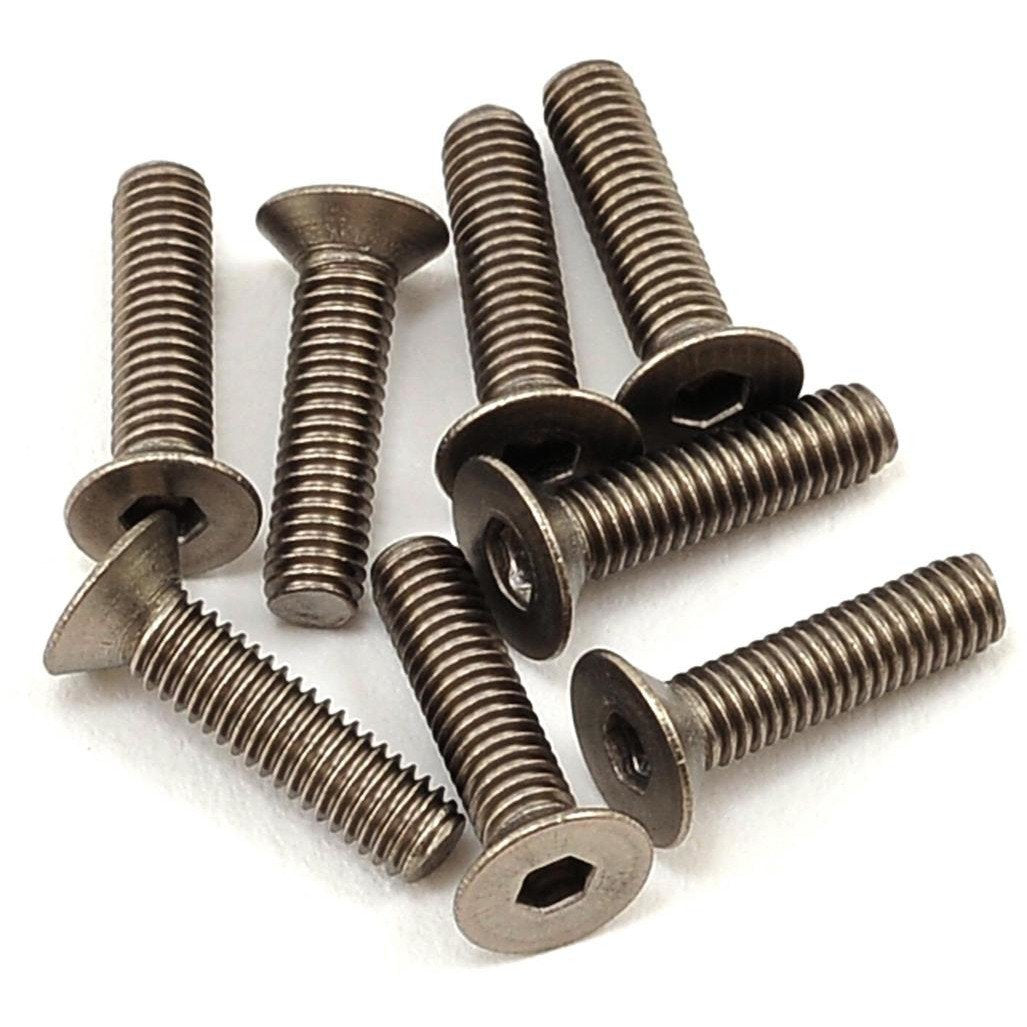 ProTek RC 3x12mm Titanium Flat Head Hex Screw (8)