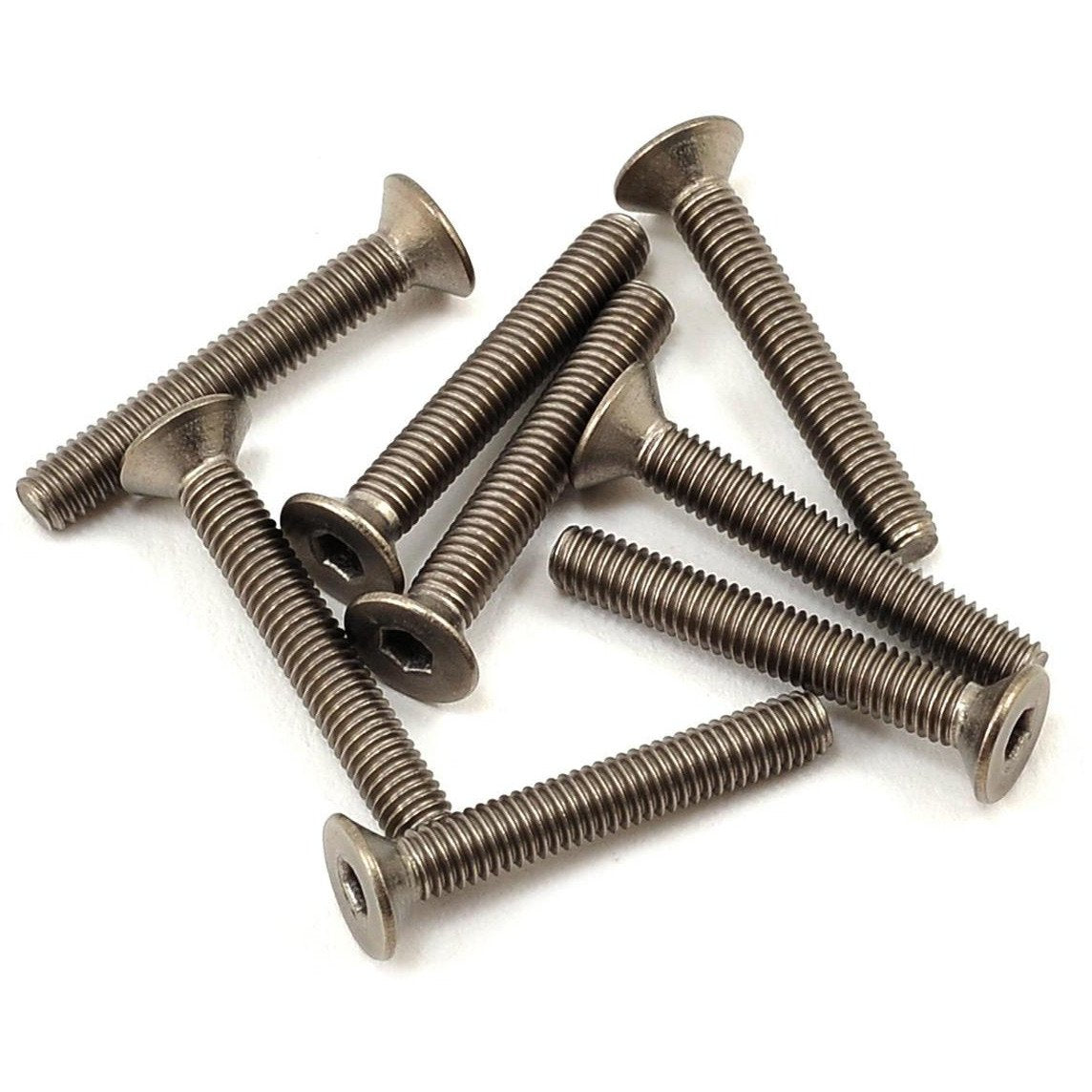 ProTek RC 3x20mm Titanium Flat Head Hex Screw (8)