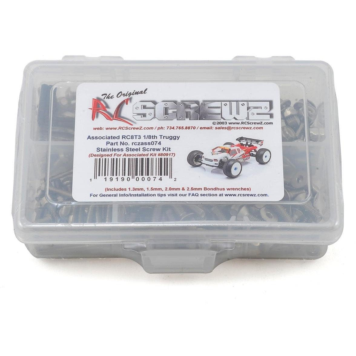 RC Screwz Associated RC8T3 Team Stainless Screw Kit