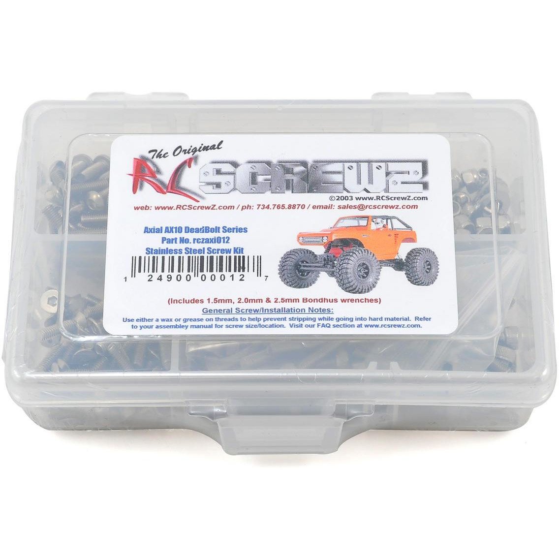 RC Screwz Axial AX10 DeadBolt Stainless Steel Screw Kit