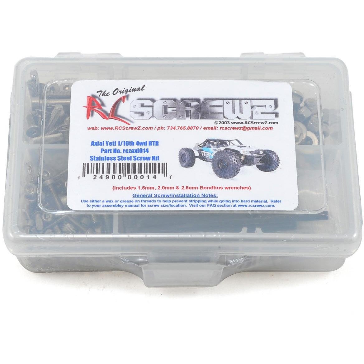 RC Screwz Axial Yeti 1/10th 4wd Stainless Steel Screw Kit