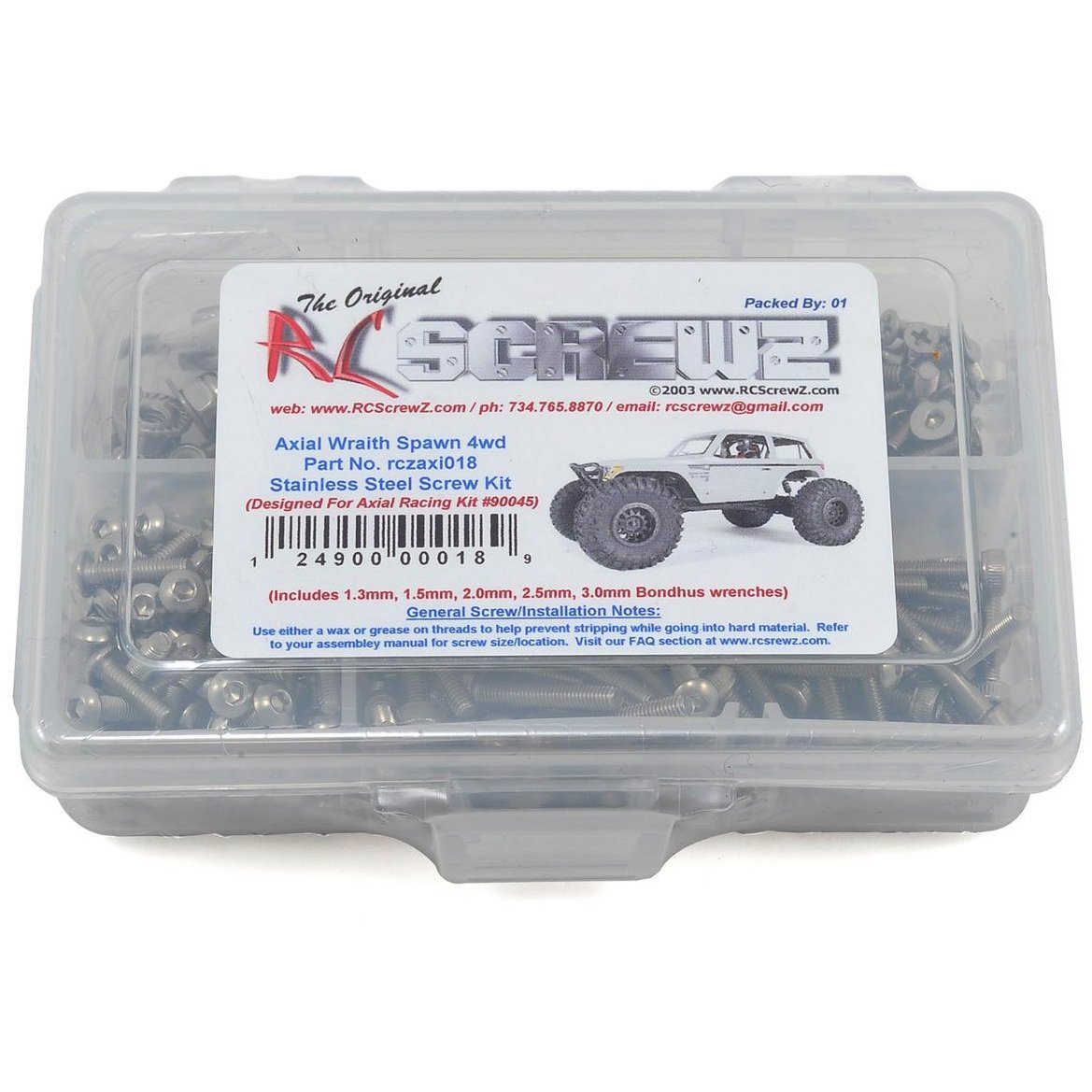 RC Screwz Axial Wraith Spawn Stainless Steel Screw Kit