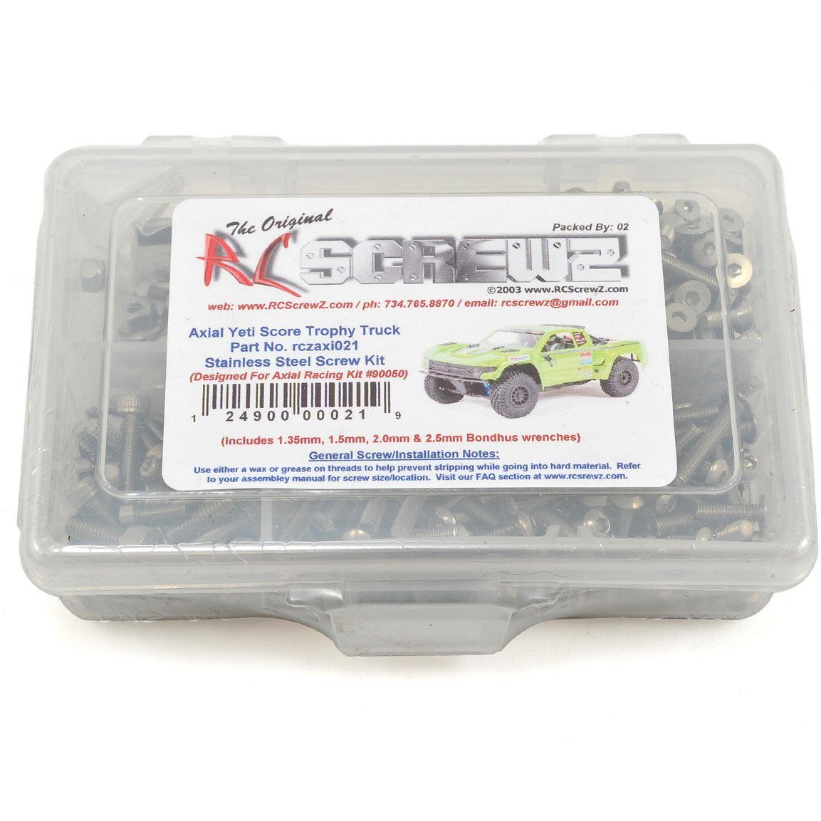 RC Screwz Axial Yeti Score Trophy Stainless Screw Kit
