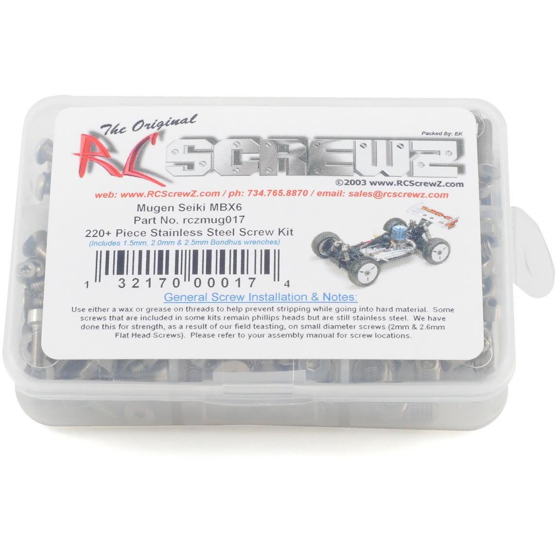 RC Screwz Mugen Seiki MBX-6 Stainless Steel Screw Kit