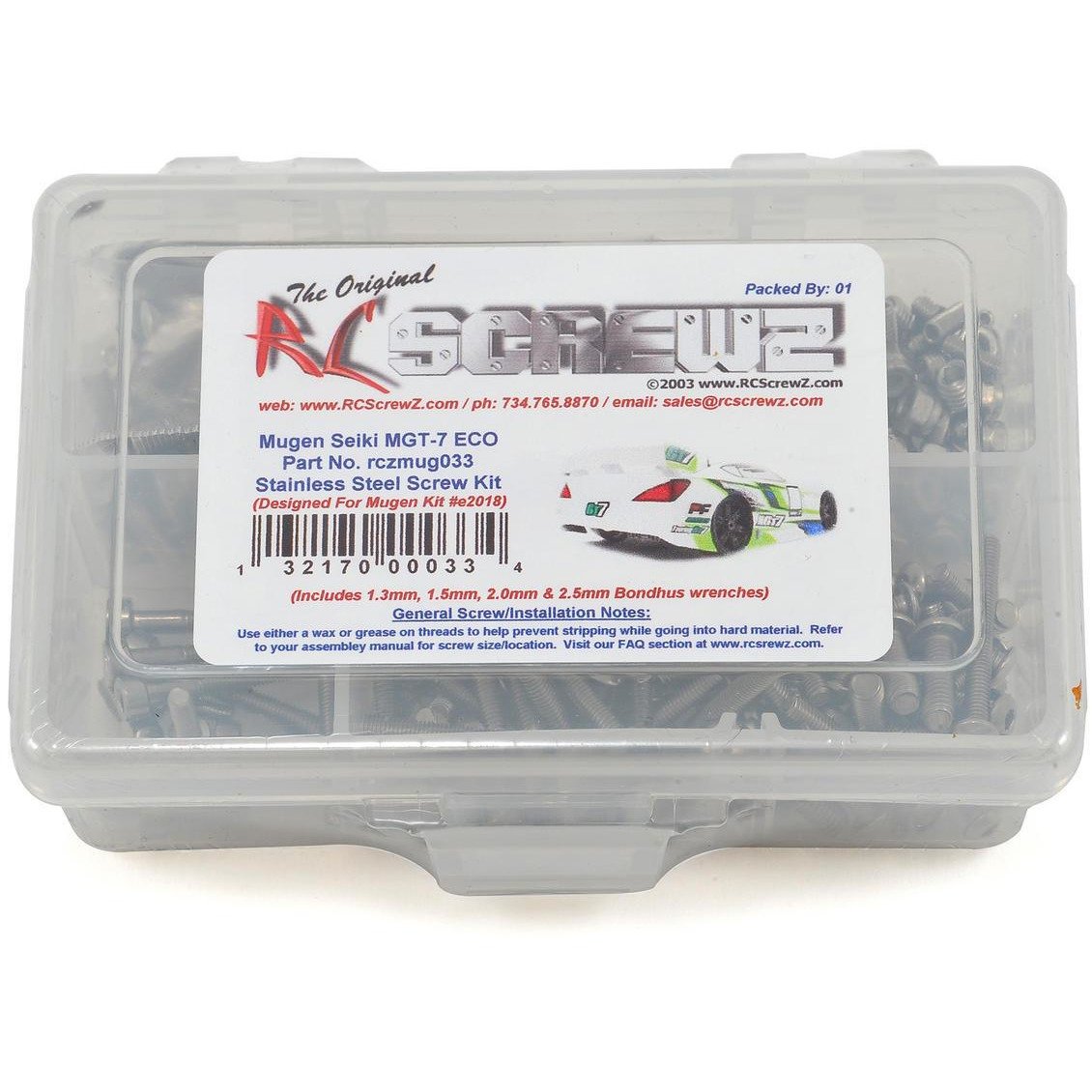 RC Screwz Mugen Seiki MGT7 ECO Stainless Screw Kit