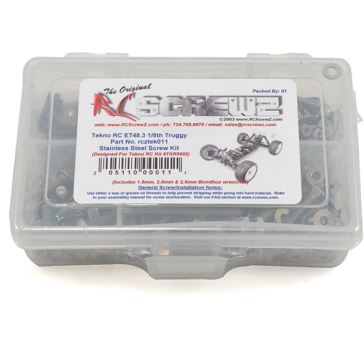 RC Screwz Tekno ET48.3 Truggy Stainless Screw Kit