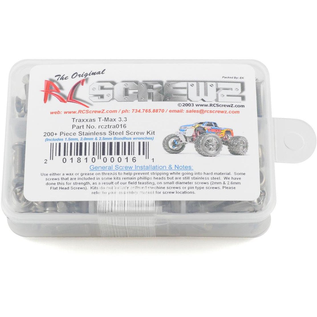 RC Screwz Traxxas T-Maxx 3.3 Stainless Steel Screw Kit