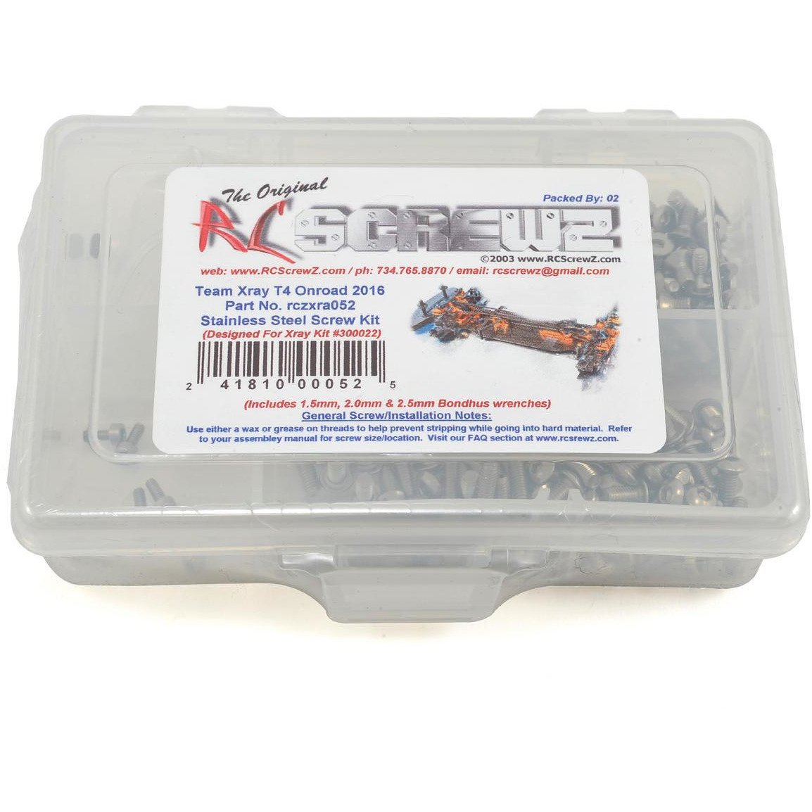 RC Screwz XRAY T4 2016 Stainless Steel Screw Kit