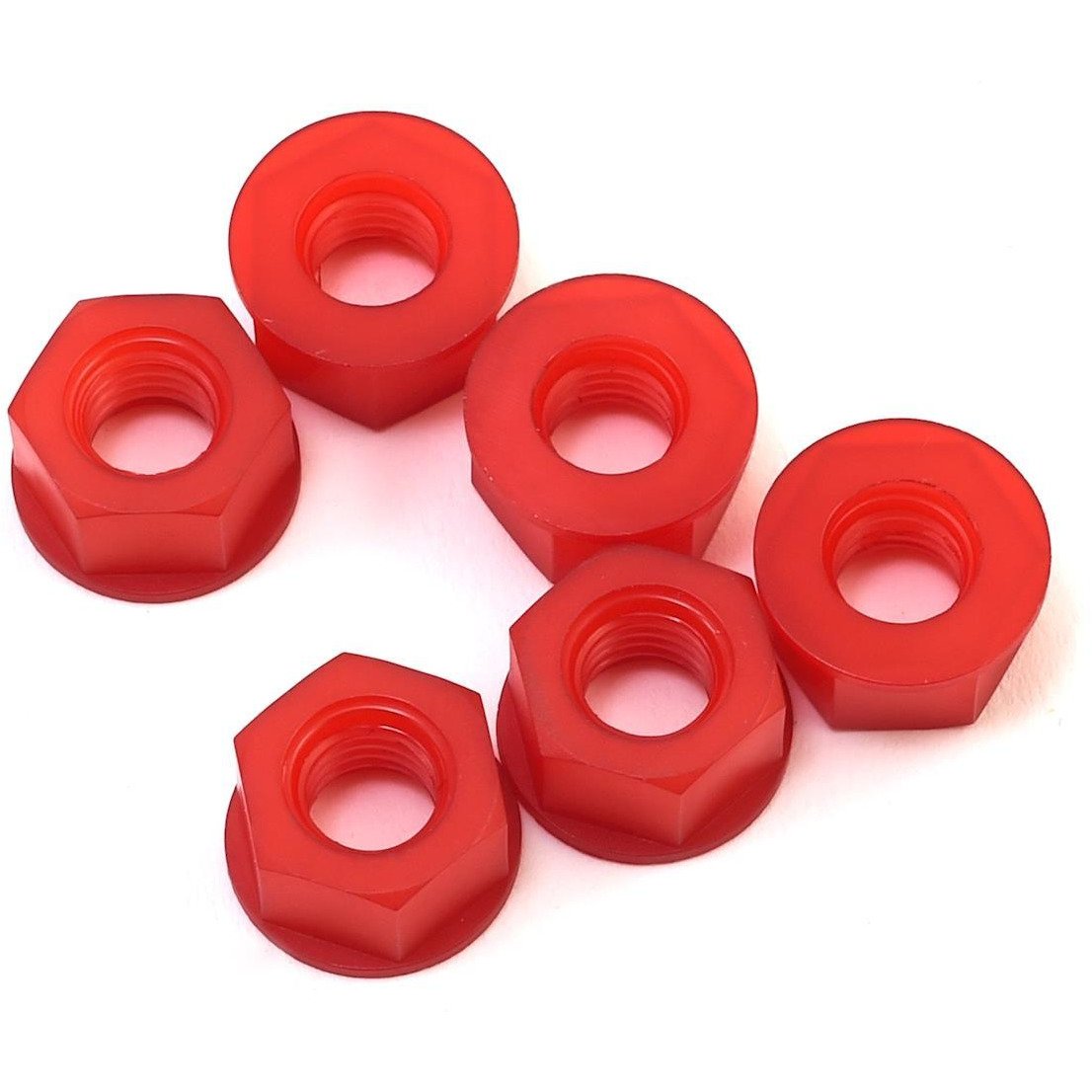 RJ Speed Solid Nylon Diff Nuts Red 1/4-28 (6)