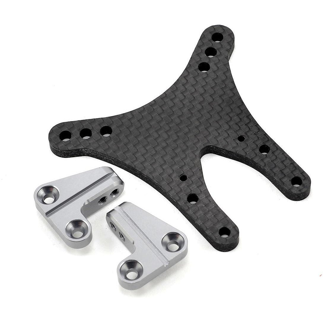 ST Racing Concepts DEX210 4mm Graphite Front Shock Tower w/Aluminum Standoff (Gun Metal)