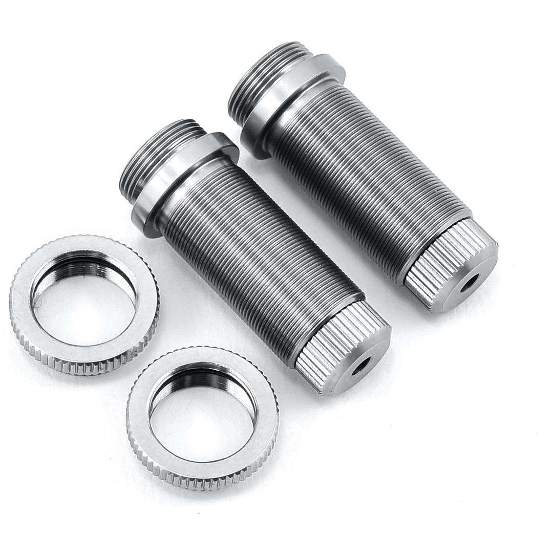 ST Racing Concepts Aluminum Threaded Front Shock Body Set (Silver) (2) (Slash)