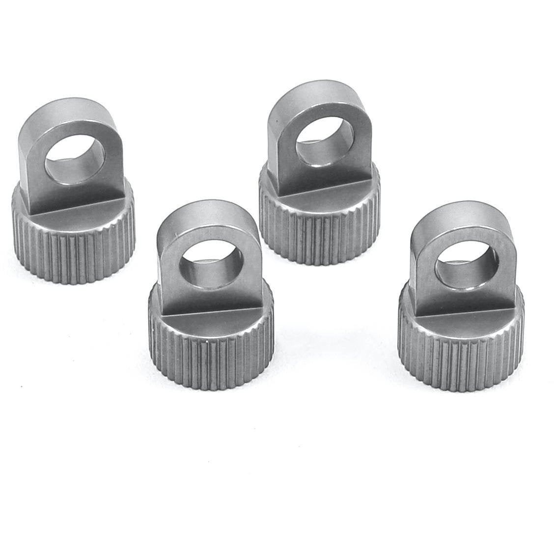 ST Racing Concepts Vaterra Ascender Aluminum Upper Shock Caps (4) (Silver)