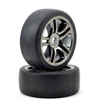 6479 Tires & Wheels, Assembled, Glued (Split-Spoke, Black Chrome Wheels, Slick Tires (S1 Compound), Foam Inserts) (Front) (2)