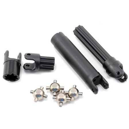 7056 Half Shafts, Center Front (1), Center Rear (1) (Internal Splined Half Shafts (2)/External Splined Half Shaft) (2))/ Metal U-Joints (4)
