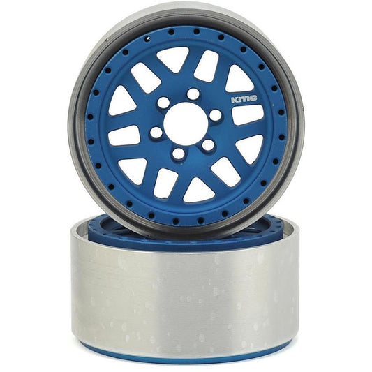 Vanquish Products KMC XD229 Machete 2.2" Beadlock Wheels (2) (Blue/Black)