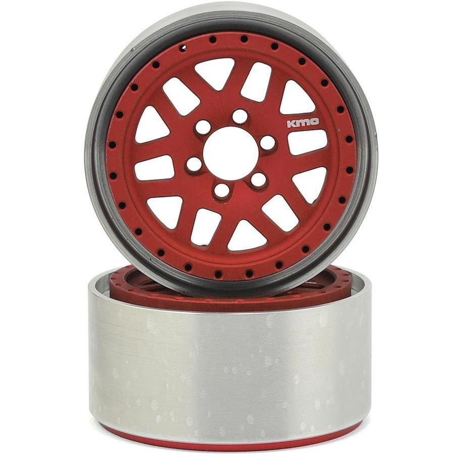 Vanquish Products KMC XD229 Machete 2.2" Beadlock Wheels (2) (Red/Black)